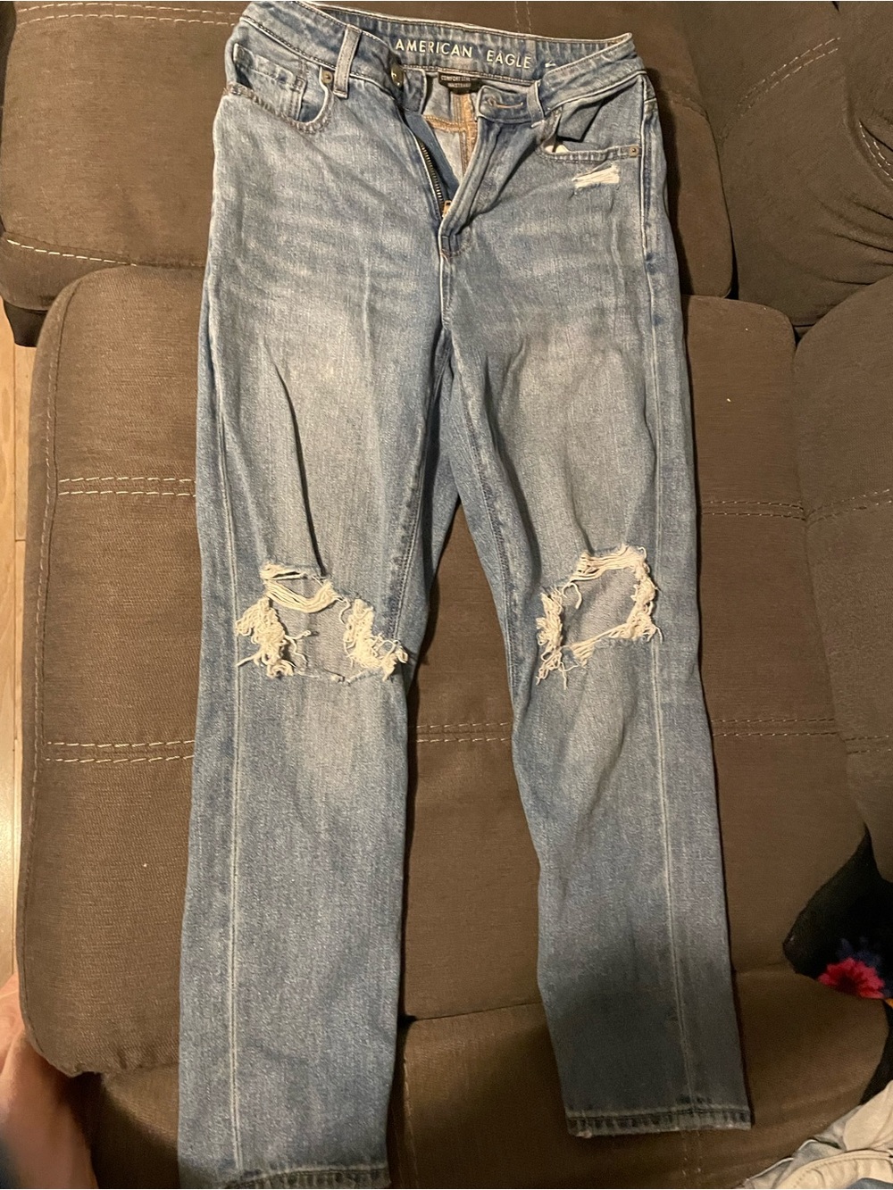 American Eagle Outfitters Light Blue Ripped Slim Straight Men’s Jeans